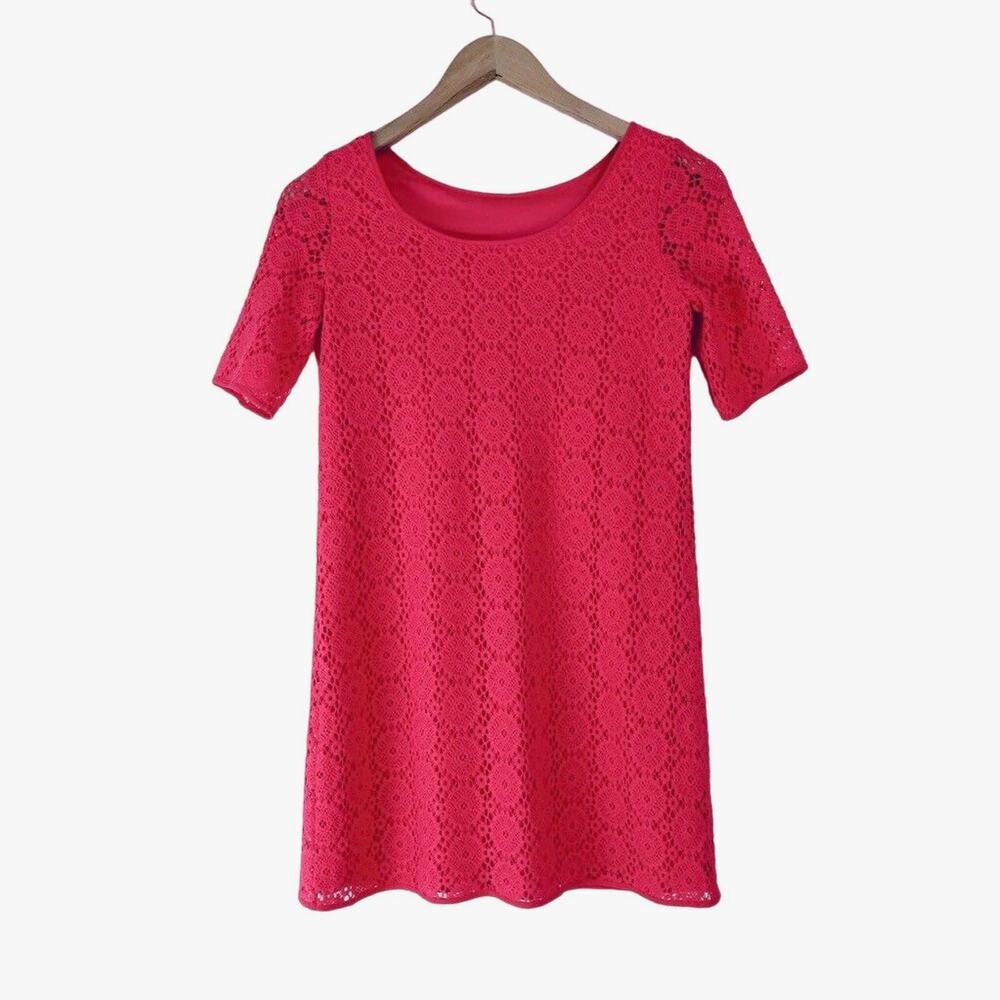Lilly Pulitzer Girls XL Topanga Dress Crochet Breakers Lace Coral - Picture 5 of 9